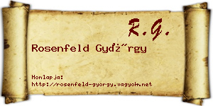 Rosenfeld György névjegykártya
